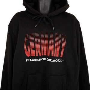 FIFA World Cup 2022 Sweatshirt Hoodie Mens Size 2XL Black Germany Qatar NEW